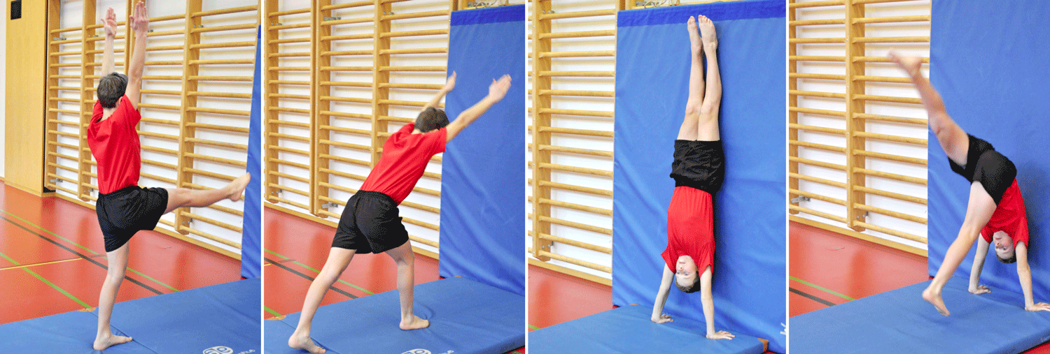 Handstand – Vom Stützen zum Handstand: Handstand mit Hilfen