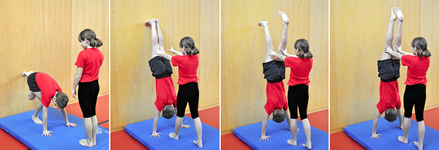 Handstand – Vom Stützen zum Handstand: Handstand mit Hilfen